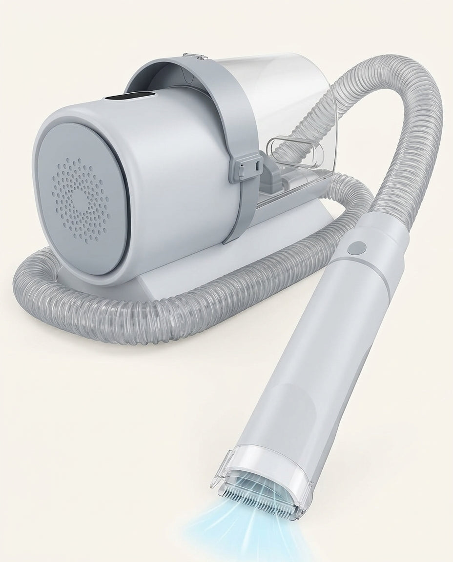 Rovelloa Grooming System in Gray with hose and grooming head